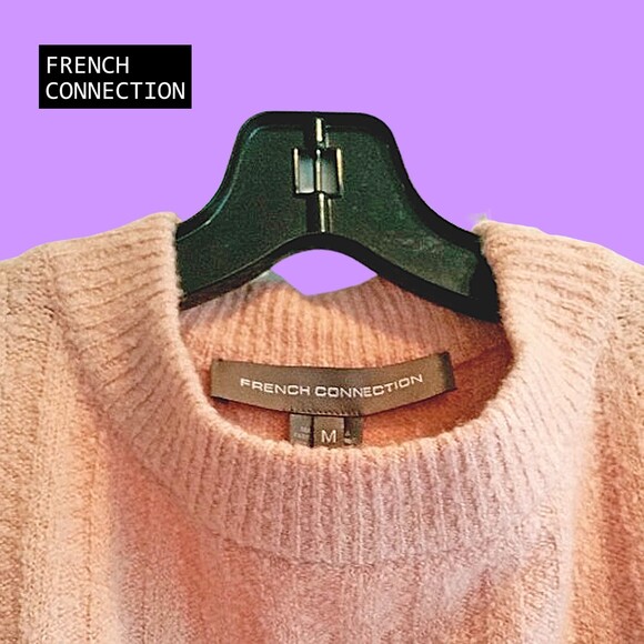 FRENCH CONNECTION NEW Scandinavian FLOSSY STAND Boucle Wool Oversized Sweater M - Picture 6 of 12